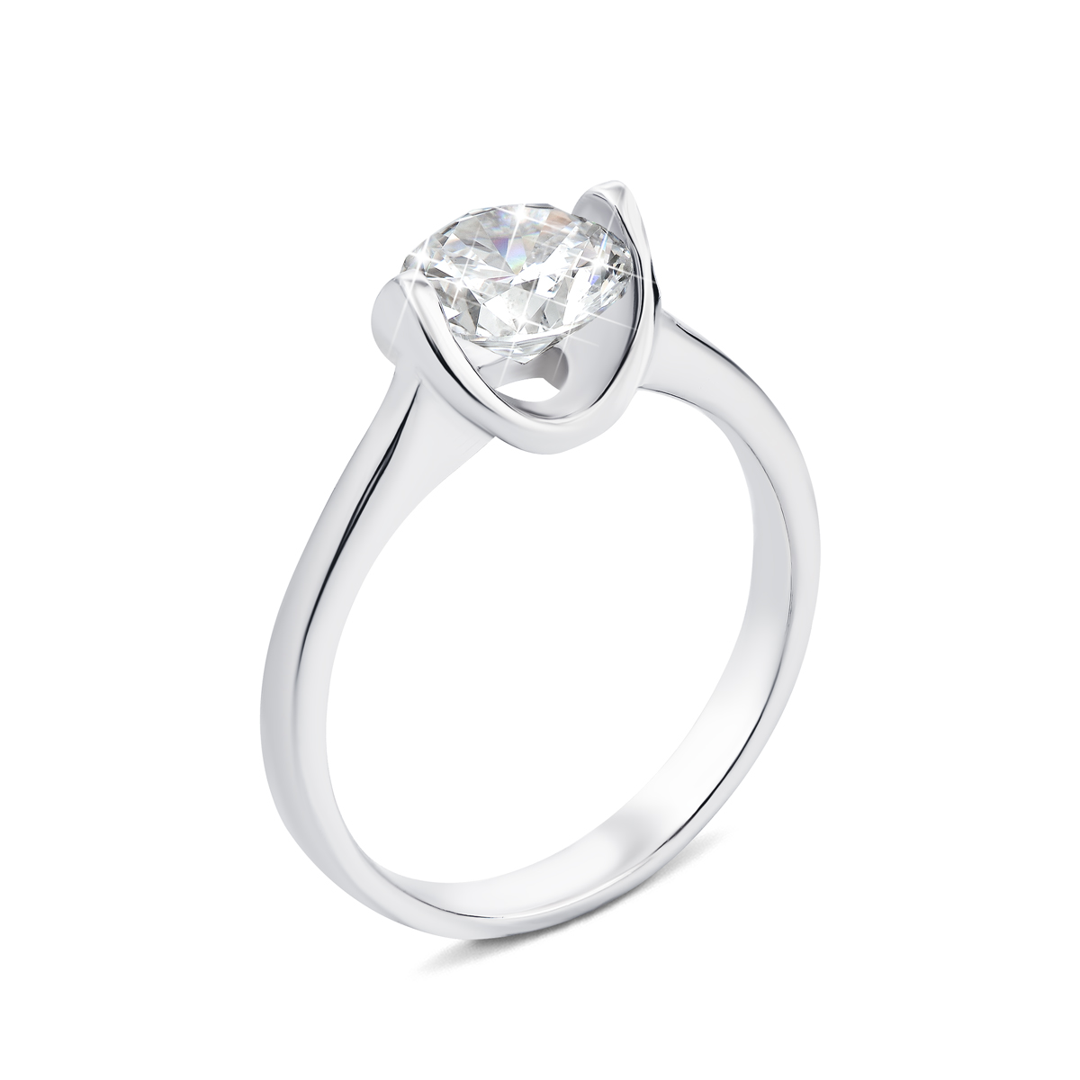 

Серебряное кольцо с фианитом 000135184 15.5 размера