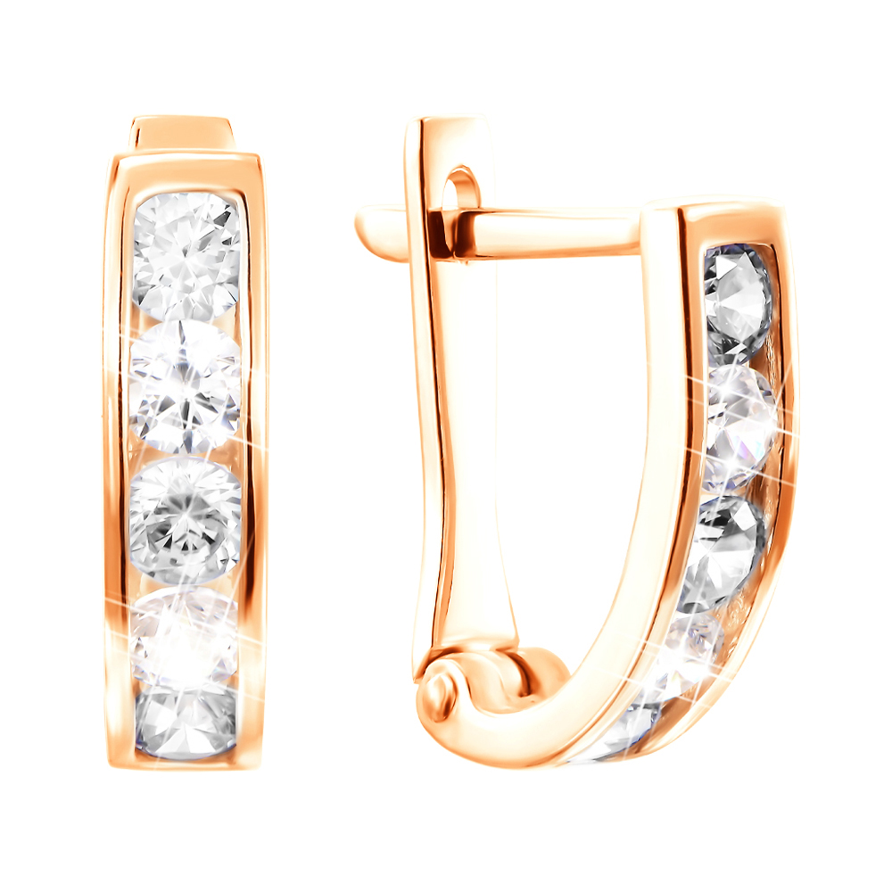 

Серьги в красном золоте с фианитом S Zirconia 000050232