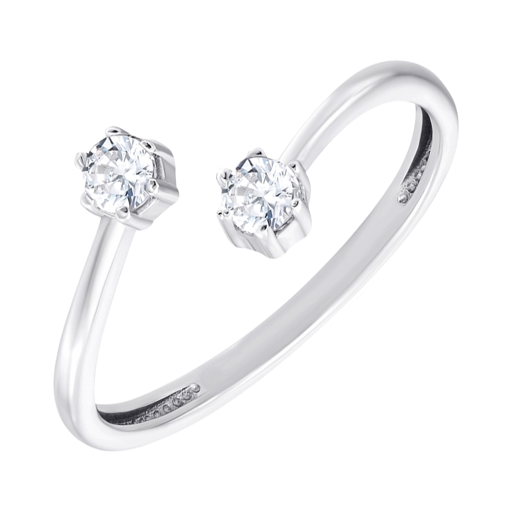

Серебряное разомкнутое кольцо с фианитами S Zirconia 000148366 17 размера