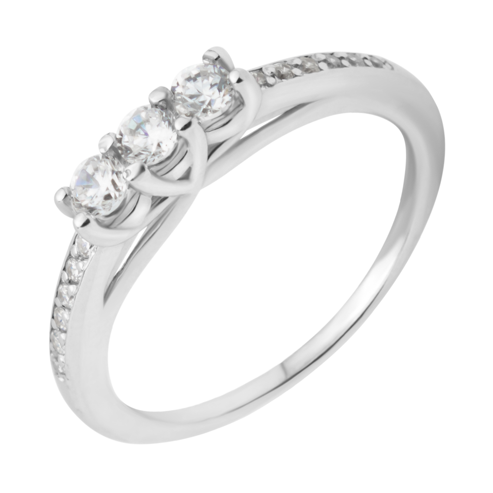 

Серебряное кольцо с фианитами 000118387 16.5 размера