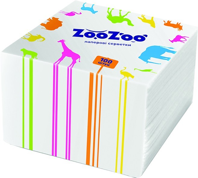 

Салфетки столовые ZooZoo белые24x23 см 54 пачки по 100 шт