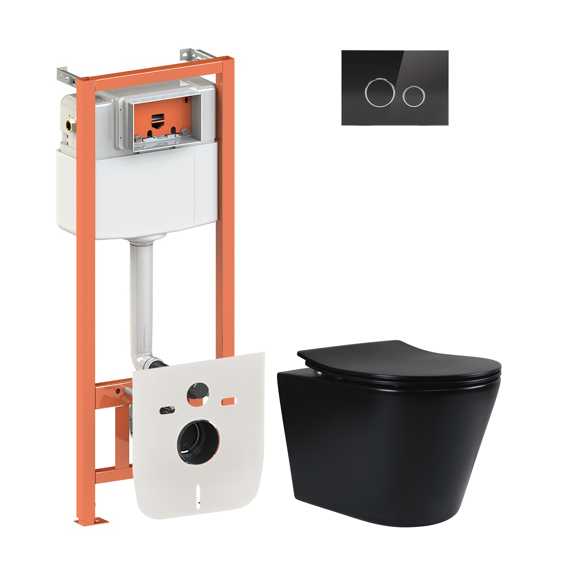 

Комплект инсталляции Qtap 4 в 1 с кнопкой смыва Nest (QT0133M425 + QT0111V1107GB) + унитаз с сиденьем Scorpio QT1433053ERMB