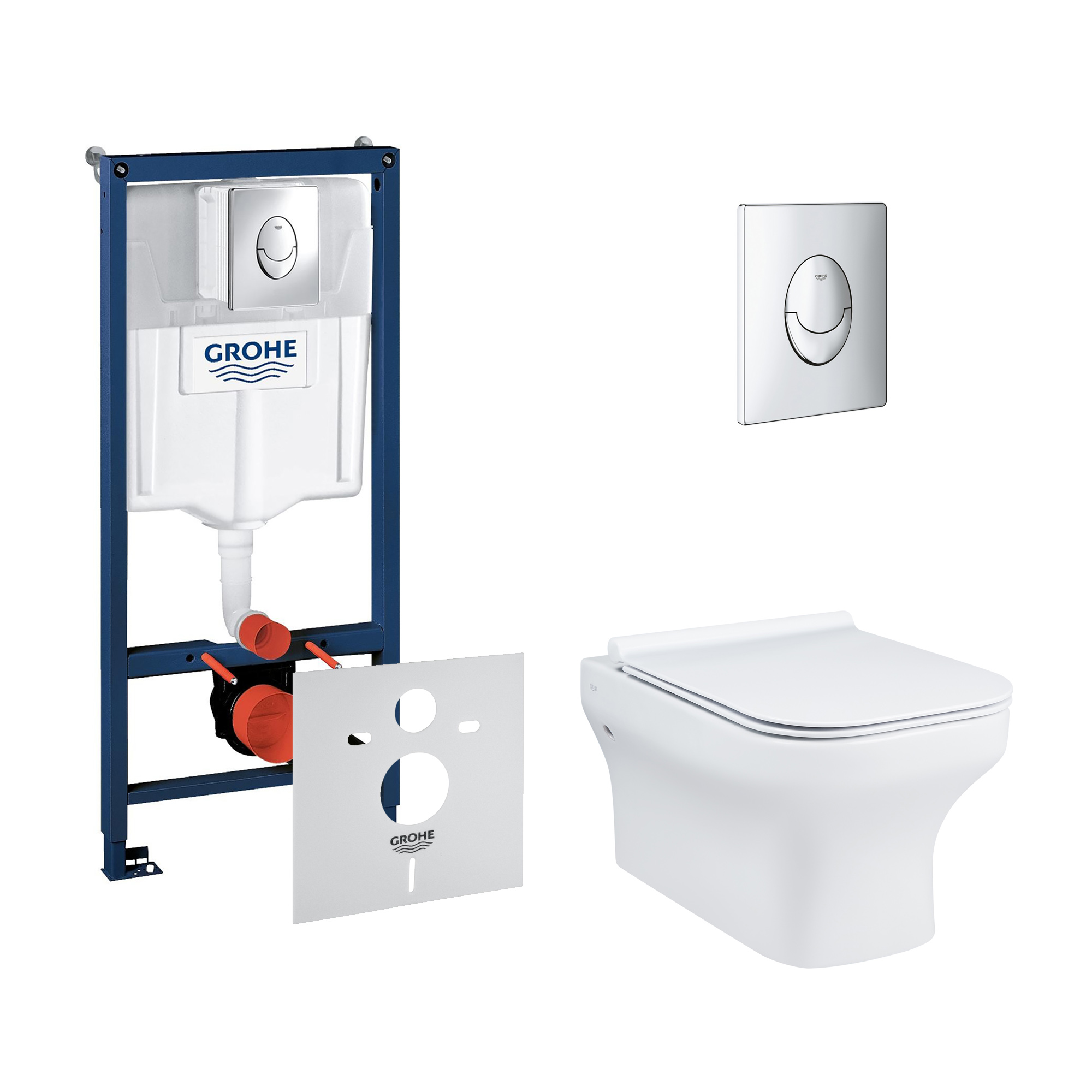 

Набор инсталляция 4 в 1 Grohe Rapid SL 38721001 + унитаз с сиденьем Qtap Cardinal QT0433C660HW