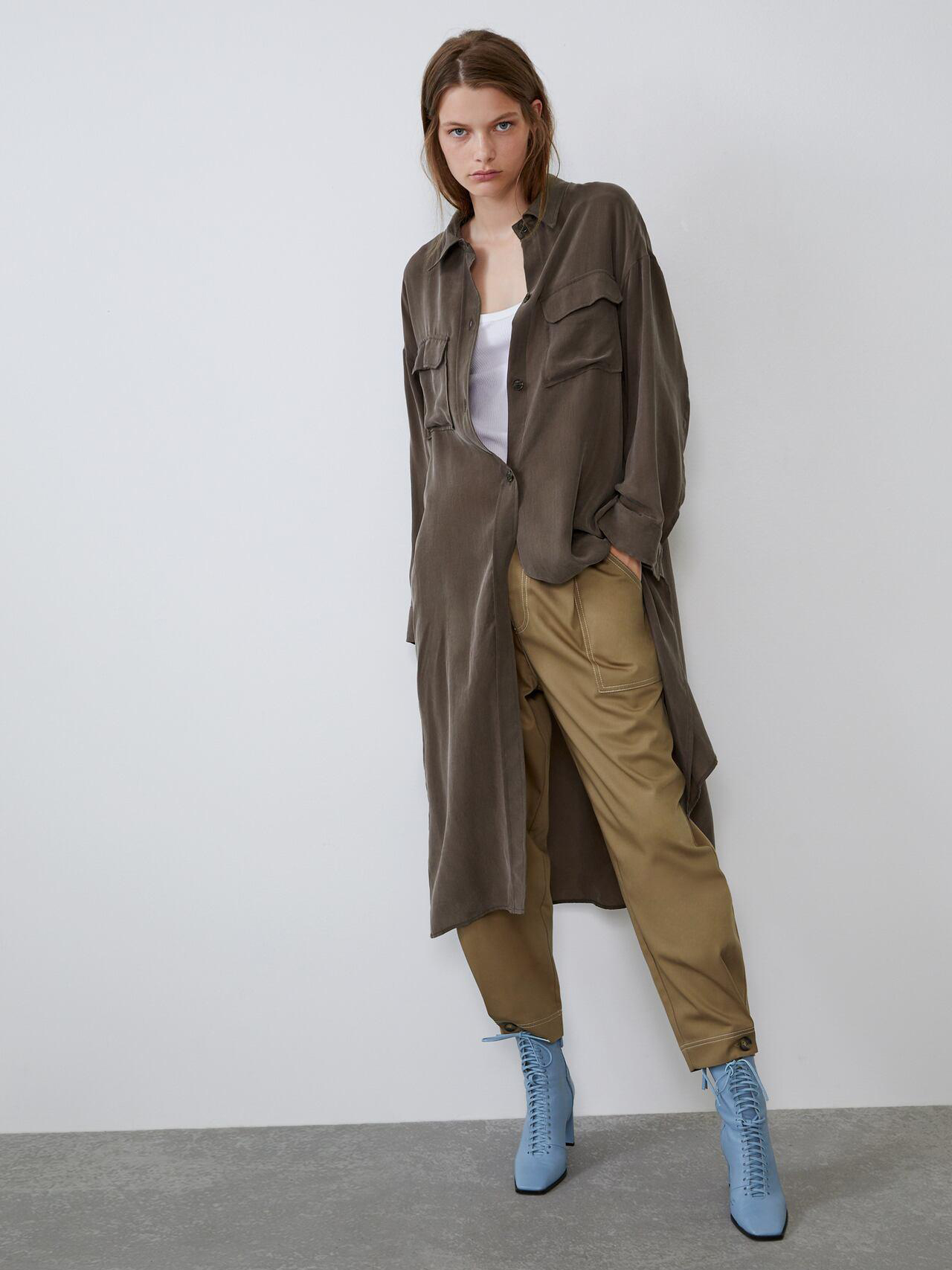 

Туника Zara XAZ229105QVJT  Темно-серая, Туника Zara XAZ229105QVJT XS Темно-серая