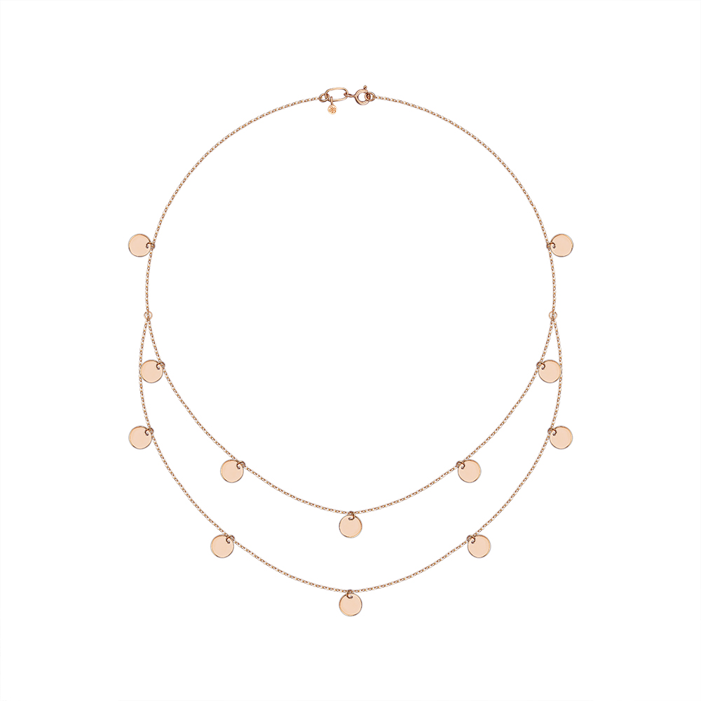 

Колье из красного золота с подвесками-дисками 000147984 45 размера