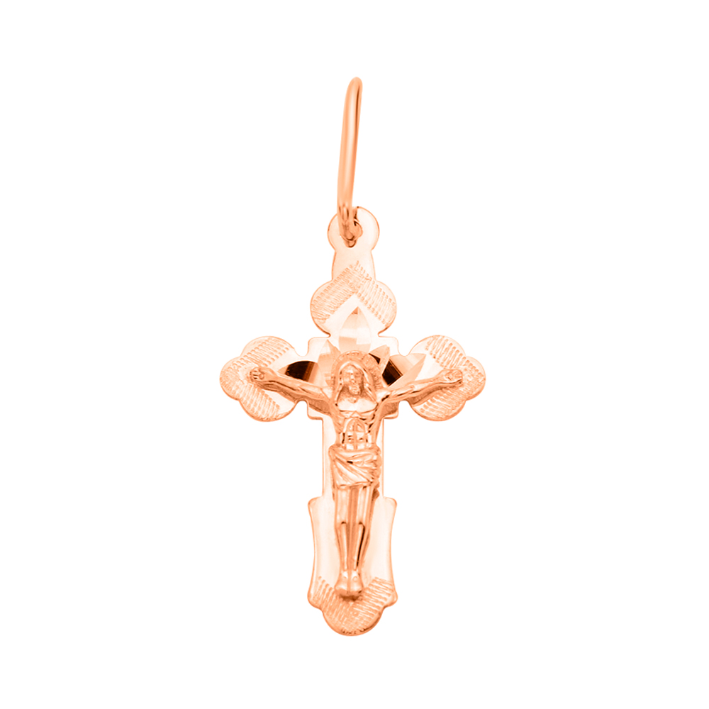 

Православный крестик из красного золота с насечками 000132216