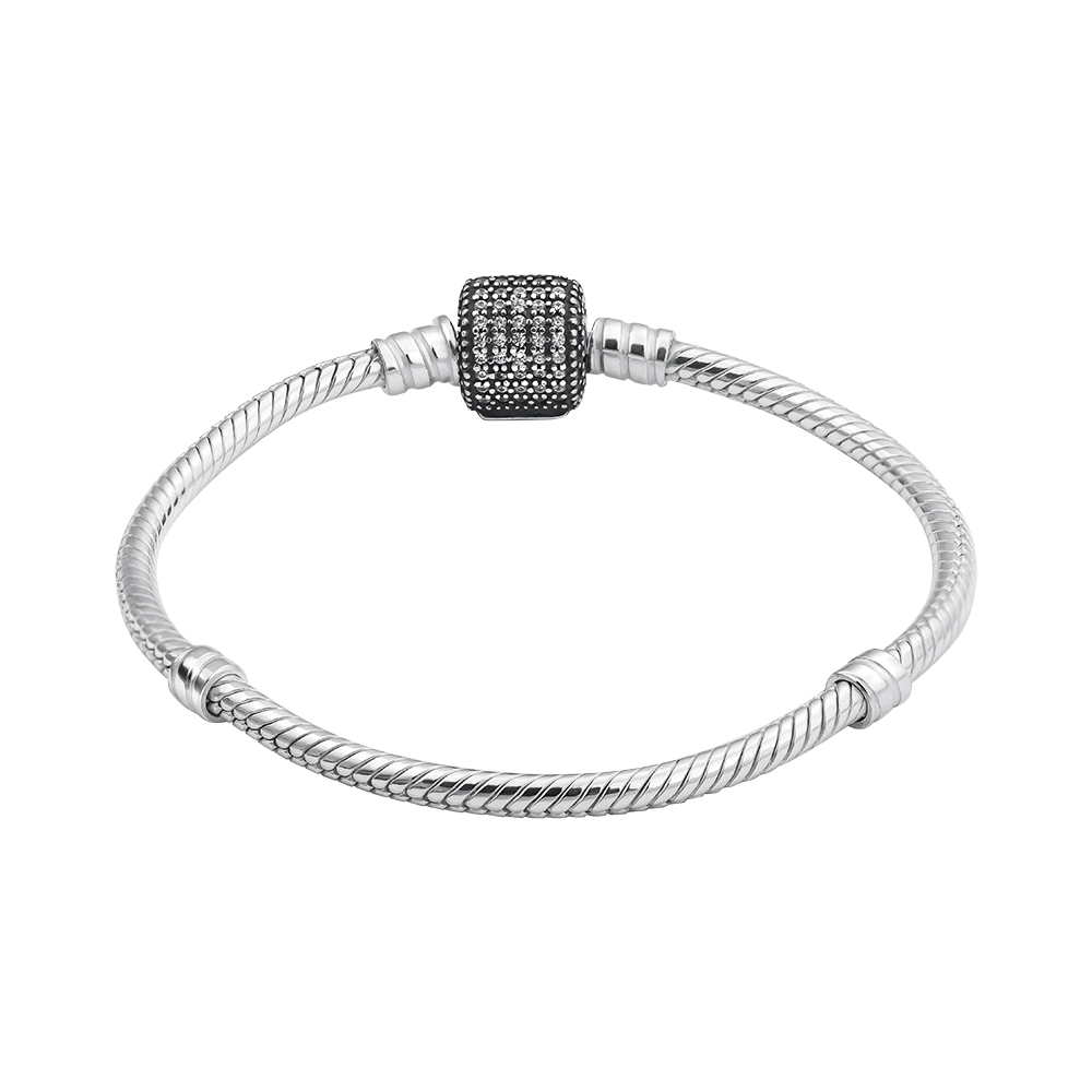 

Серебряный браслет для шармов с фианитами 000132364 18 размера
