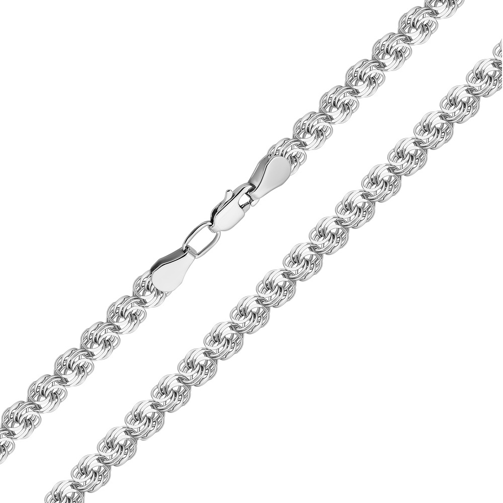 

Серебряная цепь в плетении роза с алмазной гранью 000123055 55 размера