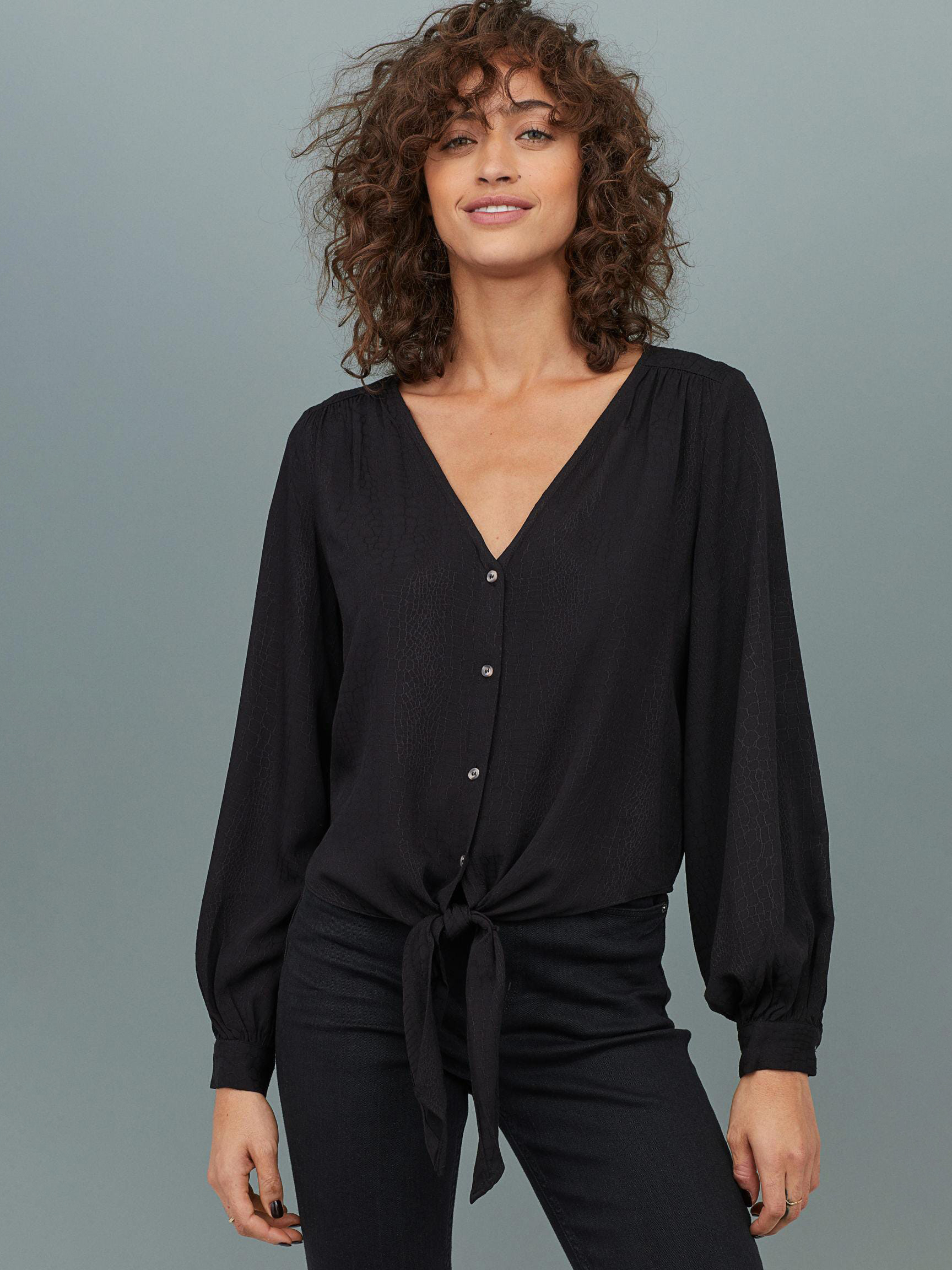 

Блузка H&M XAZ170188YMQS  Черная, Блузка H&M XAZ170188YMQS 32 Черная