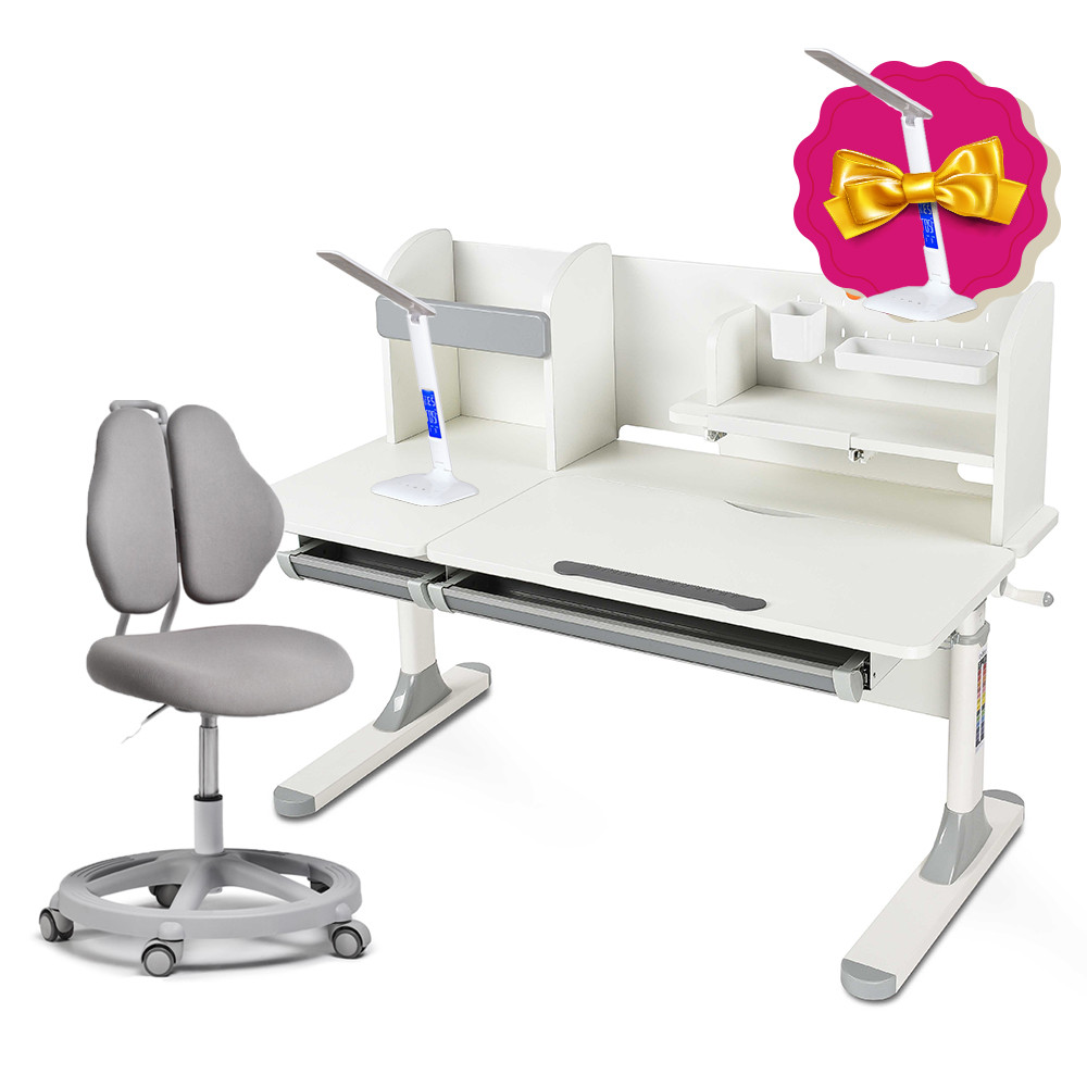 

Комплект парта для школьников Cubby Iris Grey + подростковое кресло для дома FunDesk Pratico II Grey