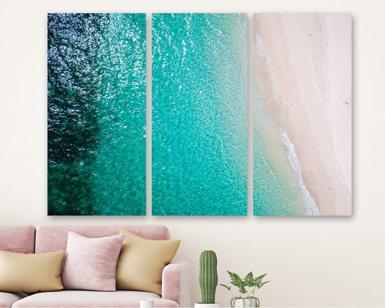 

Модульная картина на холсте из трех частей Морская поверхностьKIL Art 78x48 см