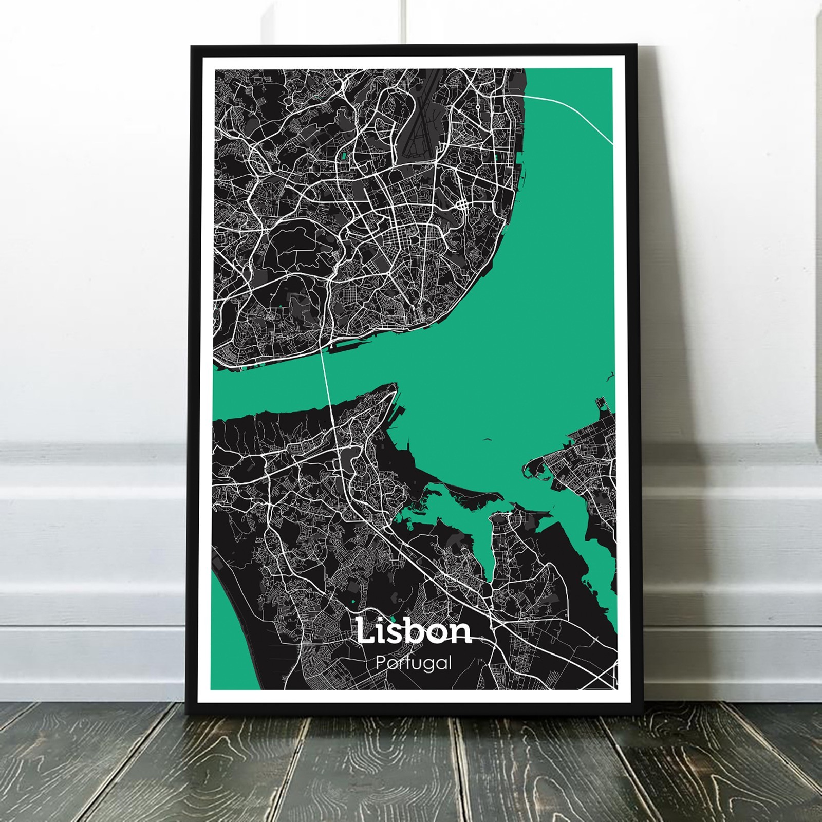 

Картина на холсте карта города - Лиссабон 60x90см