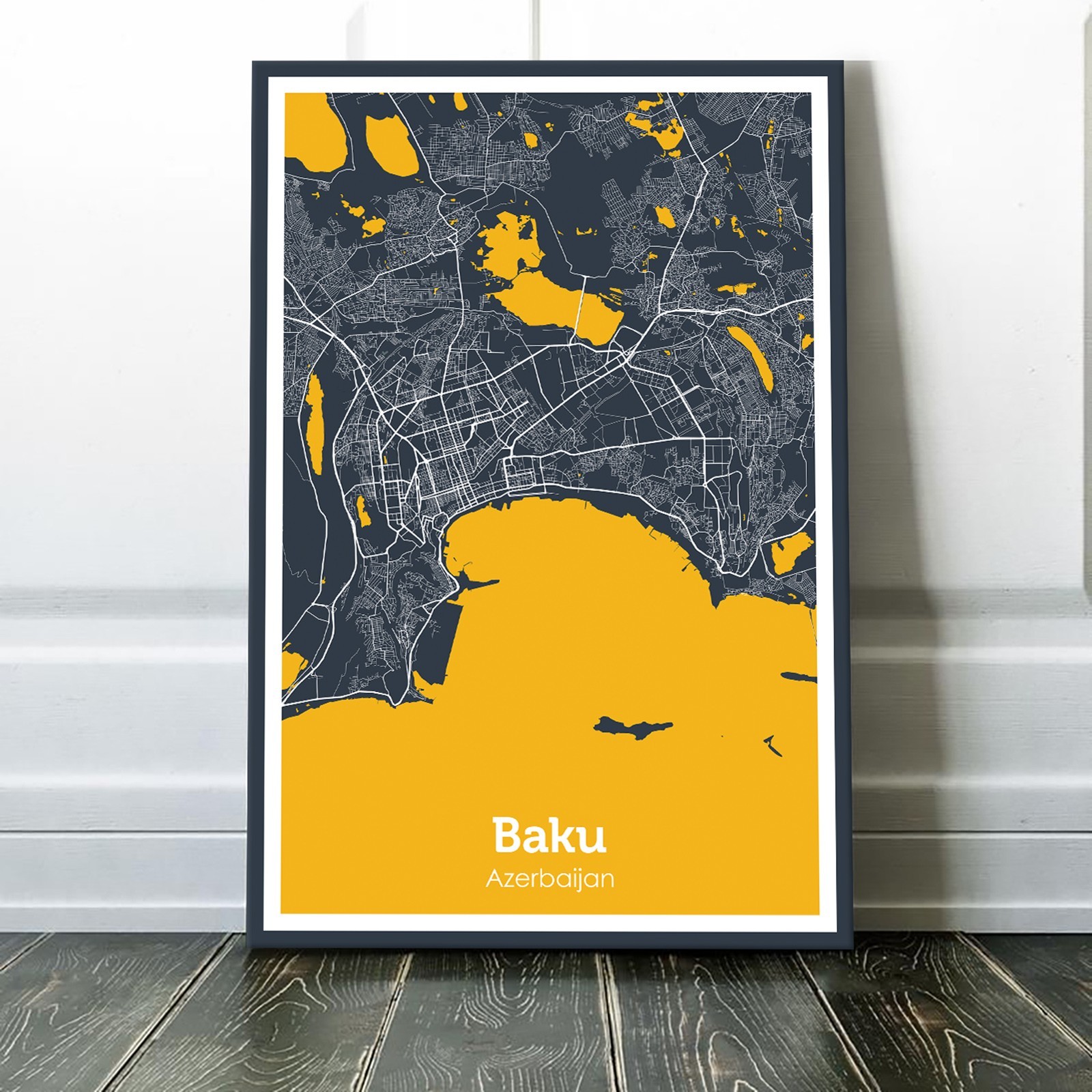 

Картина на холсте карта города - Баку 60x90см