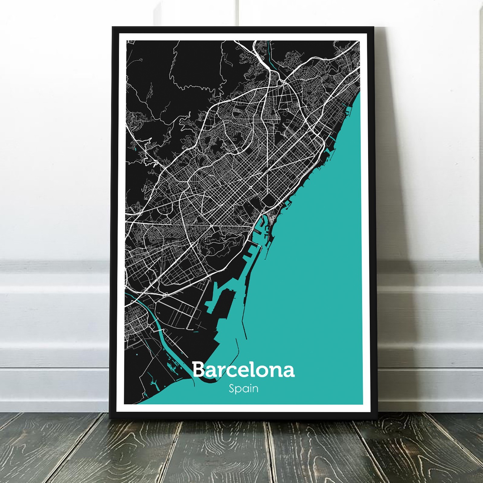 

Картина на холсте карта города - Барселона 60x90см