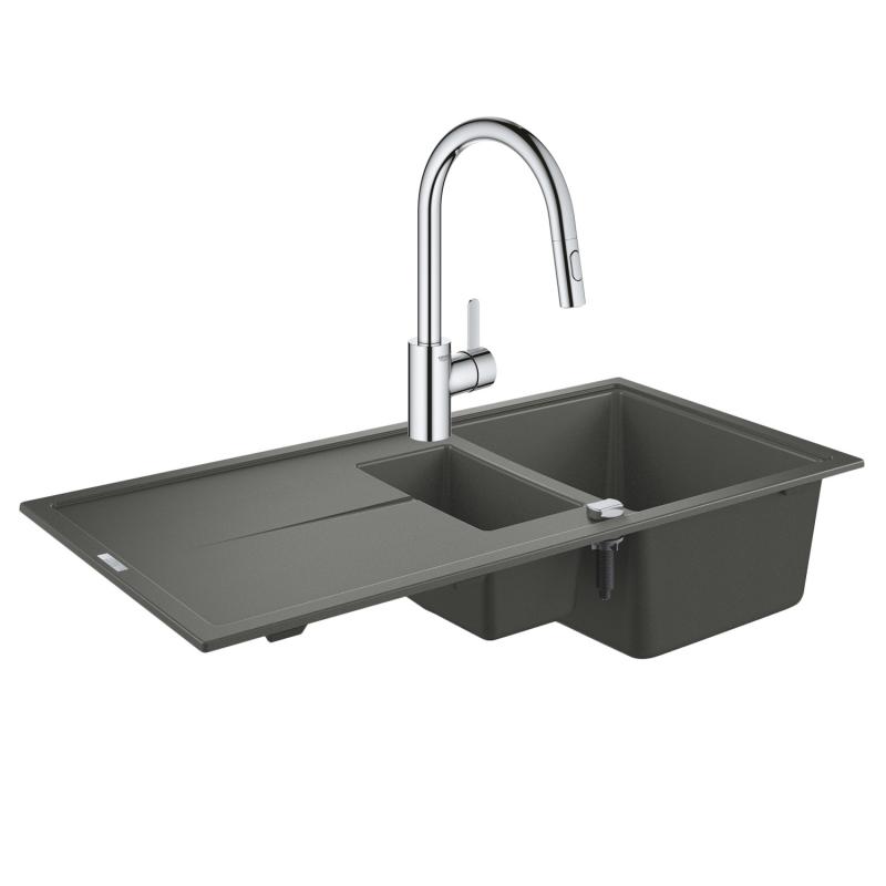 

Набор Grohe EX Sink 31642AT0 гранитная мойка K400 1000 x 500 мм + Grohe Eurosmart Cosmopolitan 31481001 смеситель для кухни