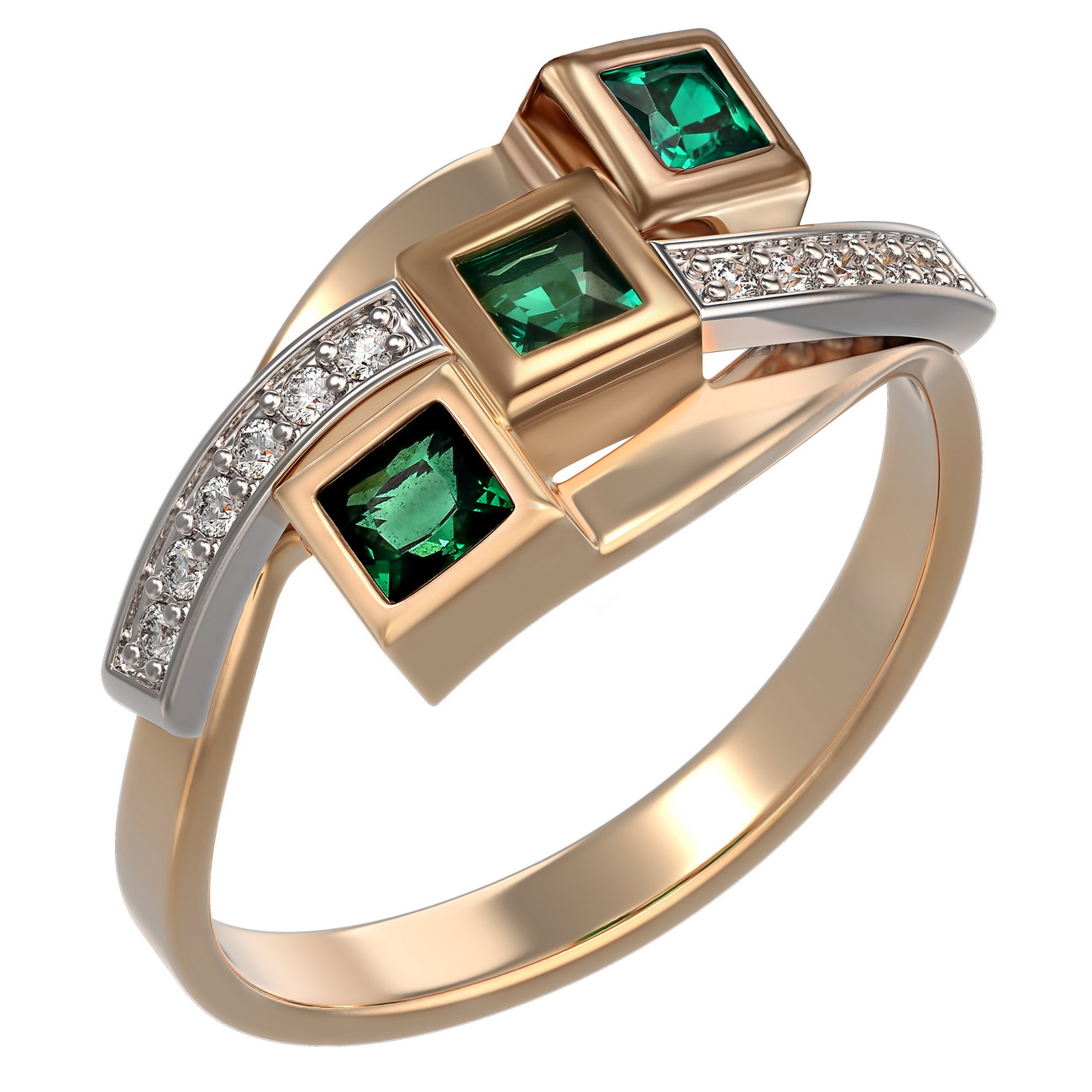 

Золотое кольцо с фианитами Tango Jewellery Company 350041 размер 17