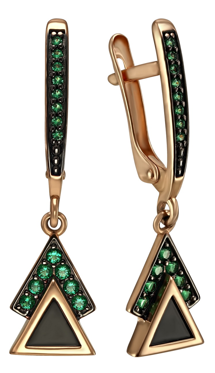 

Золотые серьги с агатом и фианитами Tango Jewellery Company 449686