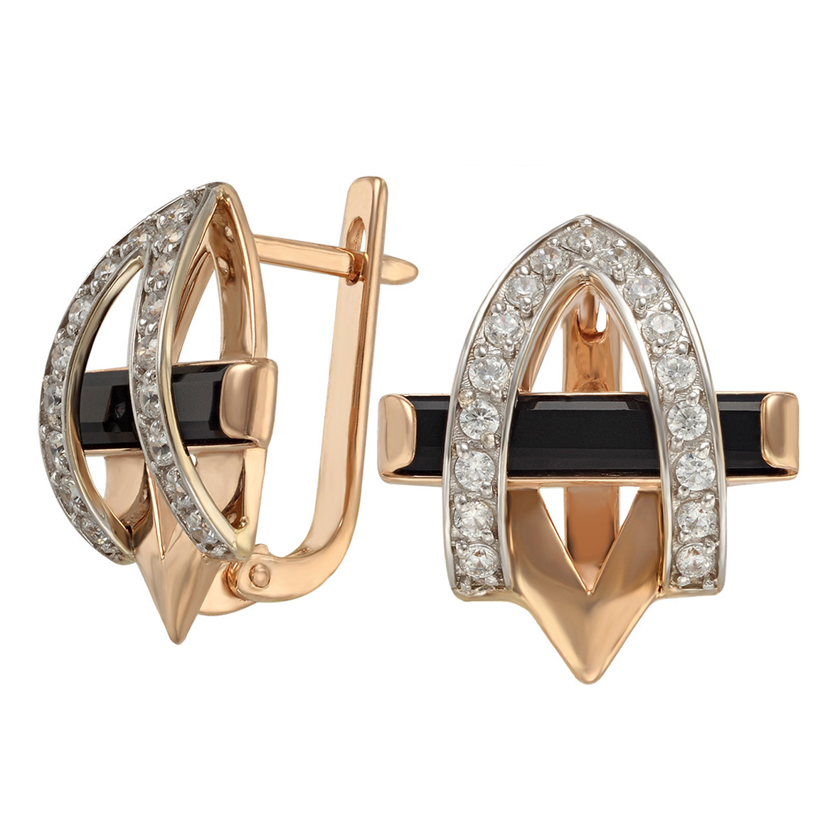 

Золотые серьги с агатом и фианитами Tango Jewellery Company 459205