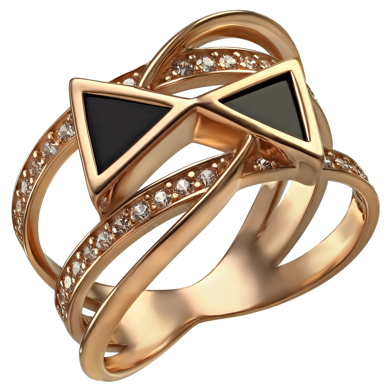

Золотое кольцо с агатом и фианитами Tango Jewellery Company 369591 размер 19