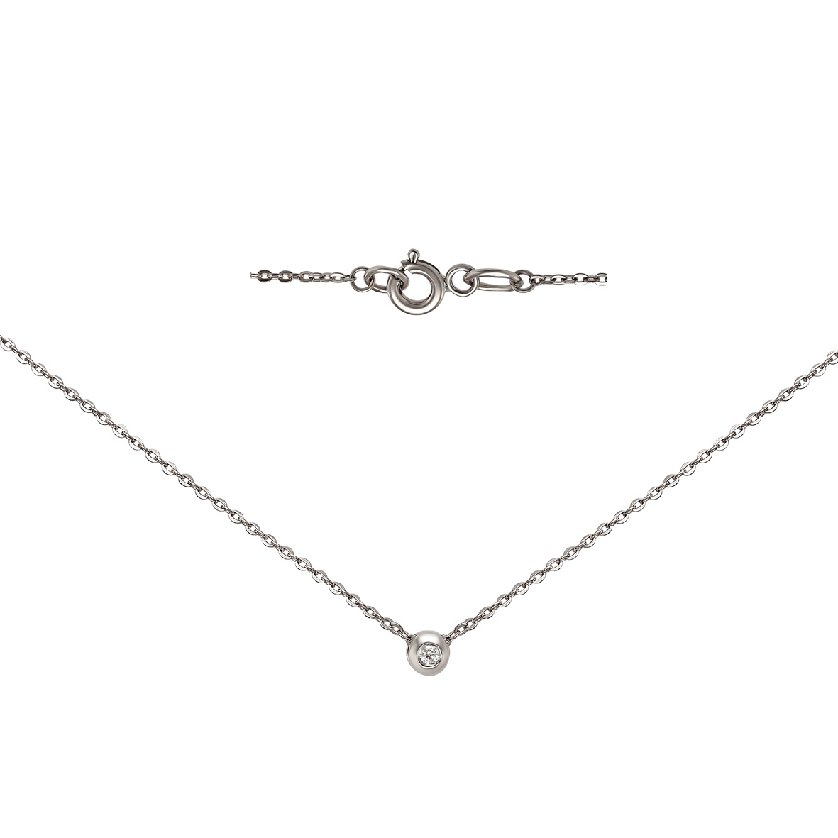 

Серебряное колье с фианитом Tango Jewellery Company 860111С размер 500