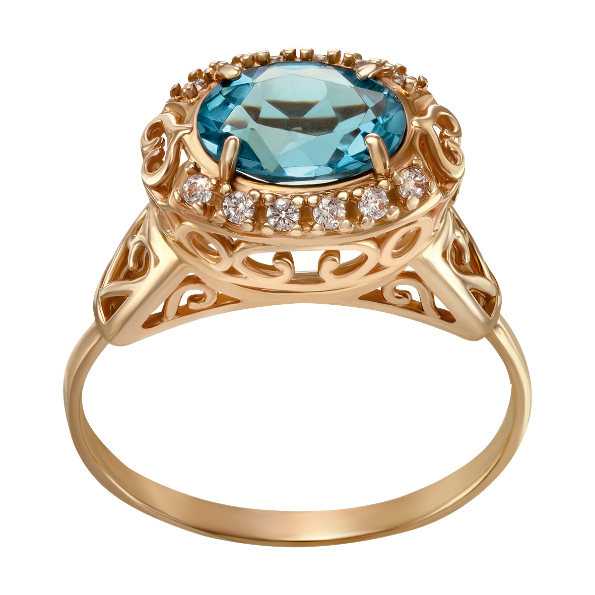 

Золотое кольцо с топазом и фианитами Tango Jewellery Company 361526 размер 18