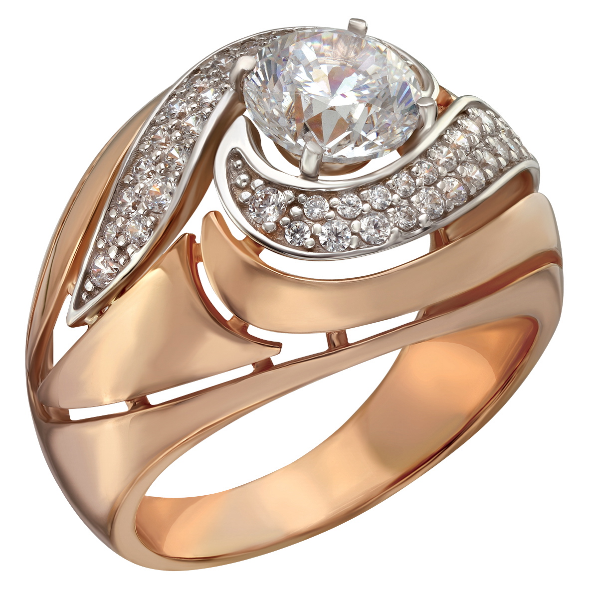 

Золотое кольцо с фианитами Tango Jewellery Company 350067 размер 19