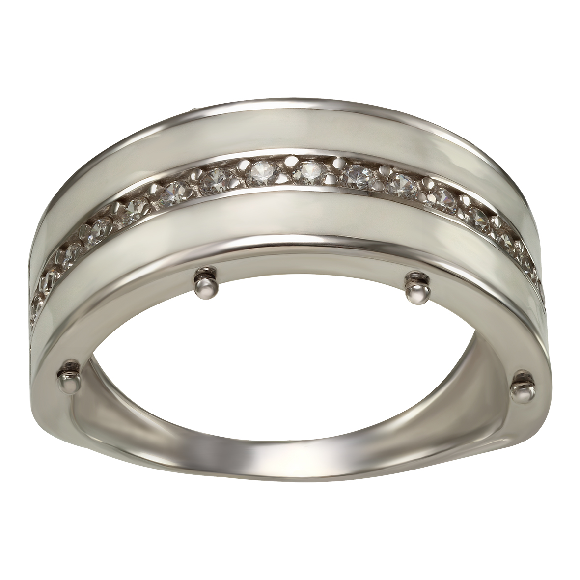 

Серебряное кольцо с фианитами и эмалью Tango Jewellery Company 380159А размер 16.5