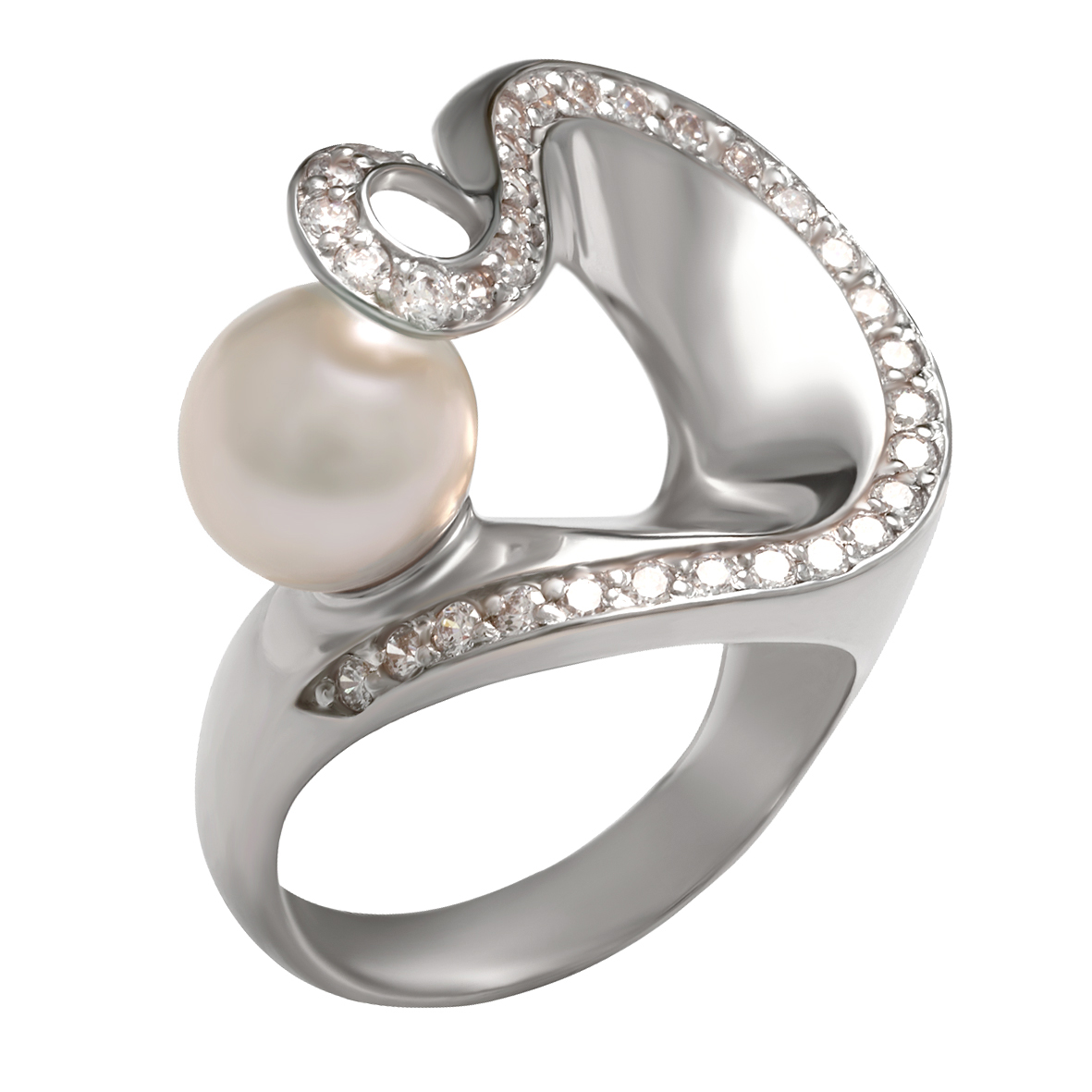 

Серебряное кольцо с жемчугом и фианитами Tango Jewellery Company 320789С размер 19