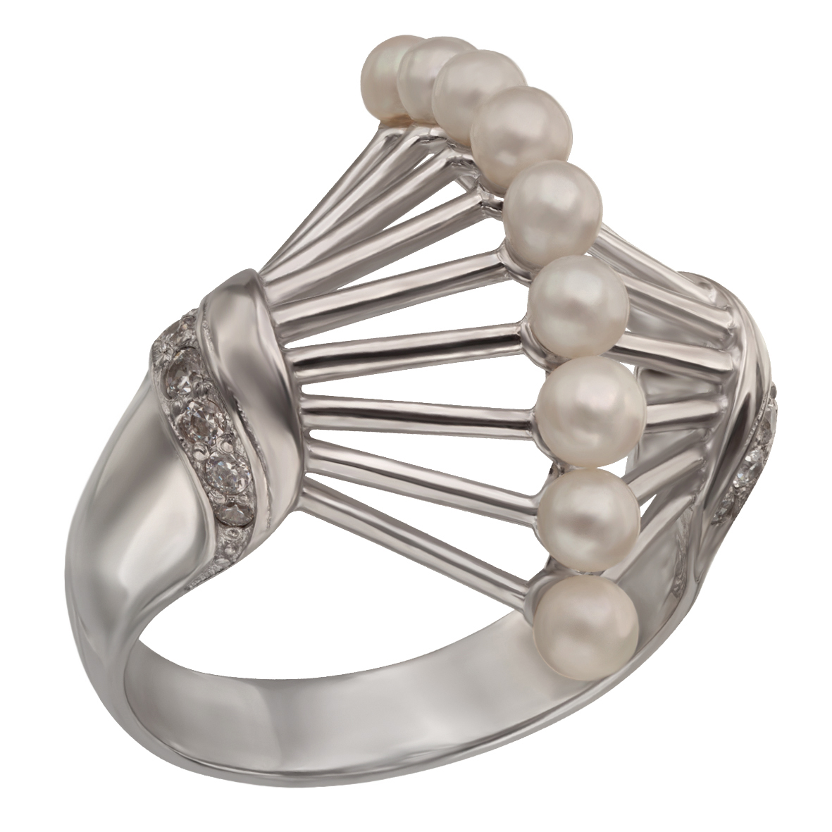 

Серебряное кольцо с жемчугом и фианитами Tango Jewellery Company 320782С размер 17