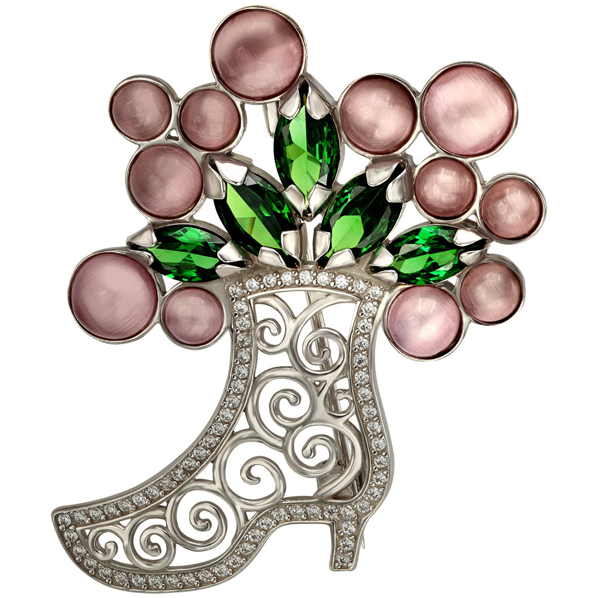 

Серебряная брошь с улекситами и фианитами Tango Jewellery Company 660139С