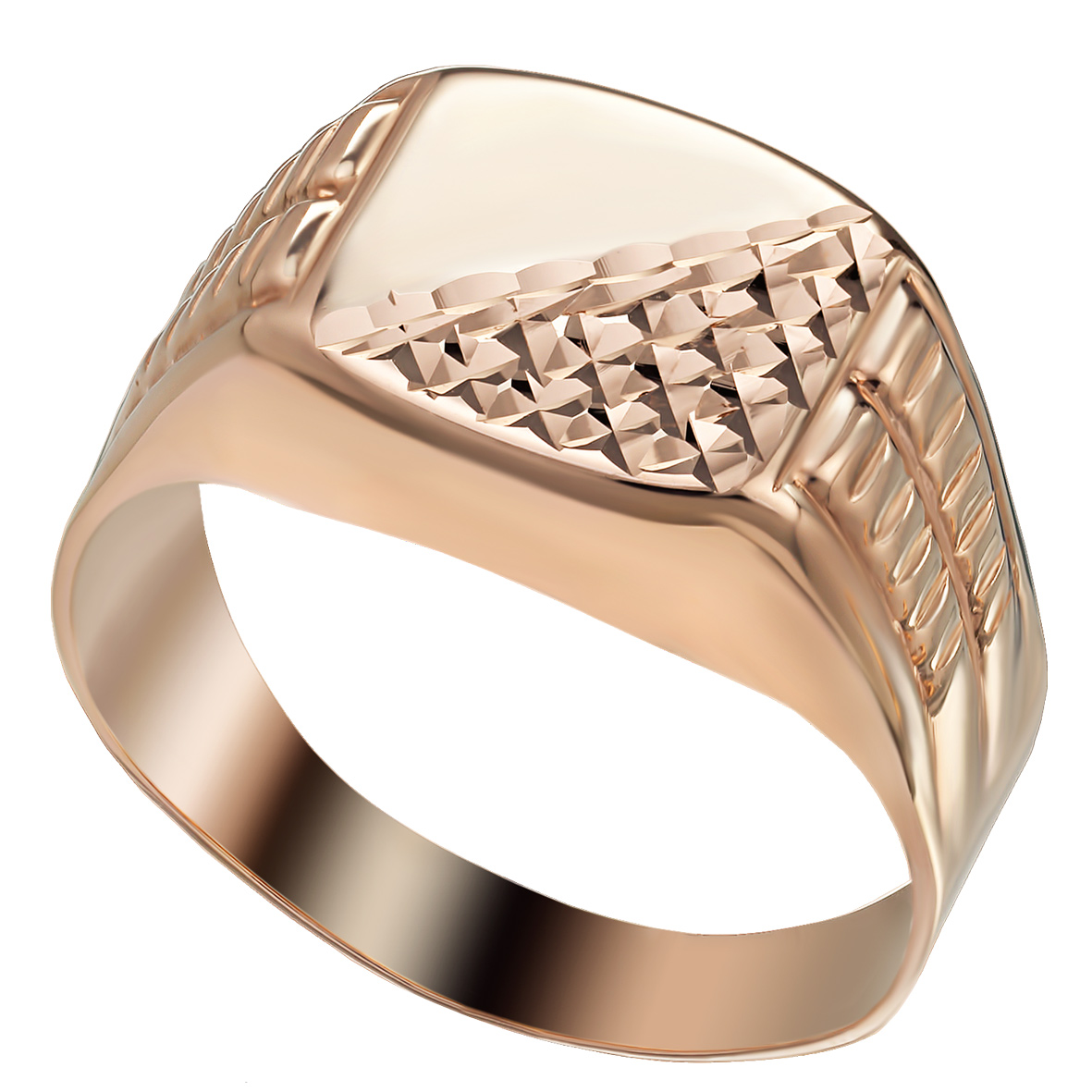

Перстень-печатка из красного золота с алмазной гранью Tango Jewellery Company 391083 размер 21.5