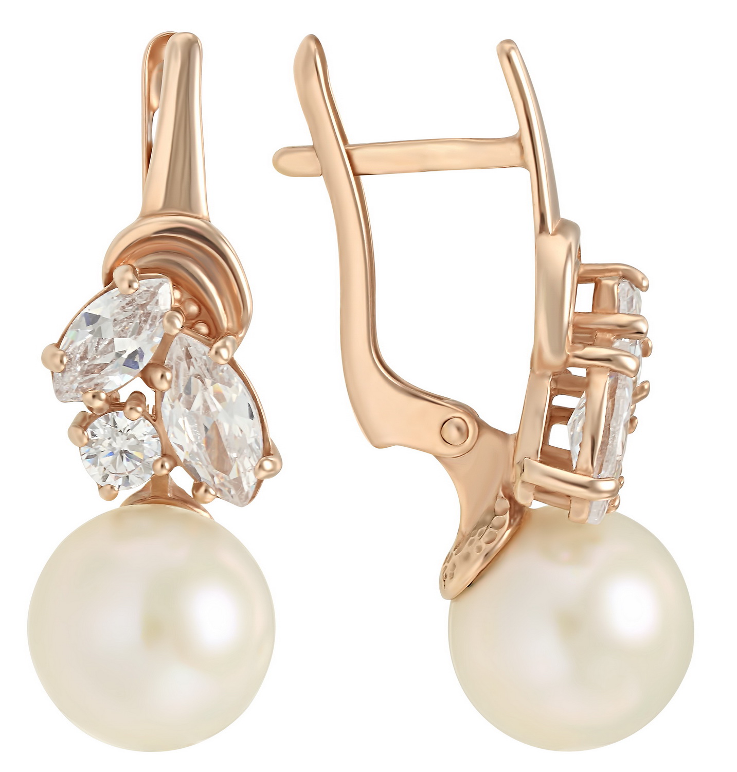 

Золотые серьги с жемчугом и фианитами Tango Jewellery Company 420226