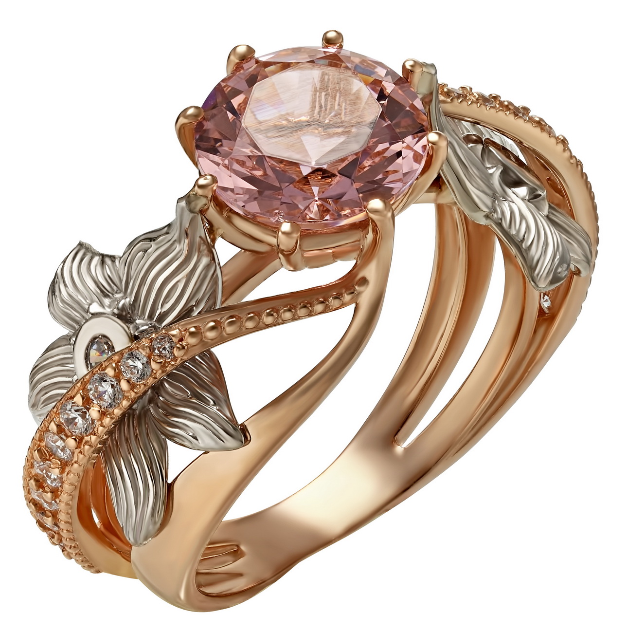 

Золотое кольцо с нанокристаллом и фианитами Tango Jewellery Company 330138 размер 19