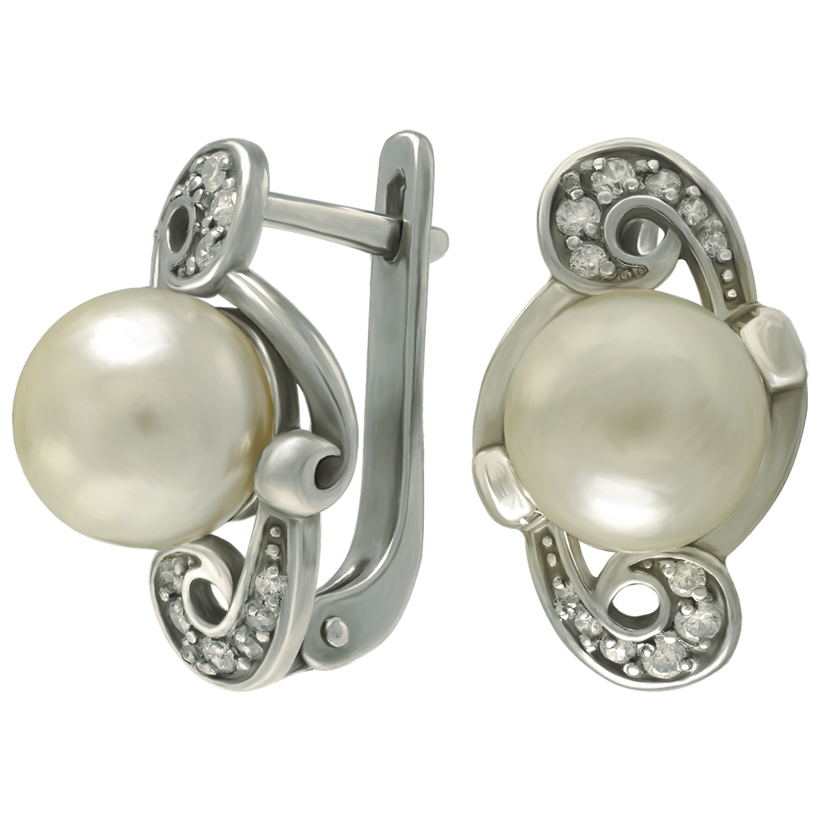 

Серебряные серьги с жемчугом и фианитами Tango Jewellery Company 420834С