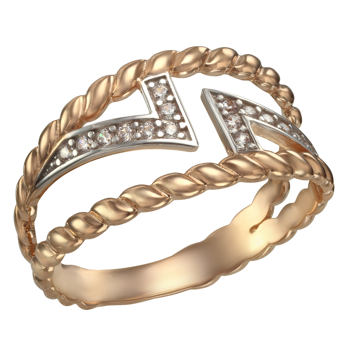 

Золотое кольцо с фианитами Tango Jewellery Company 380420 размер 18