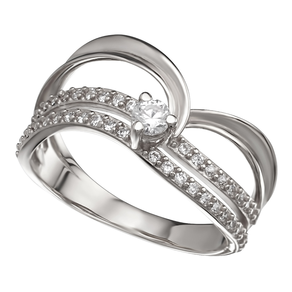 

Серебряное кольцо с фианитами Tango Jewellery Company 380117С размер 19