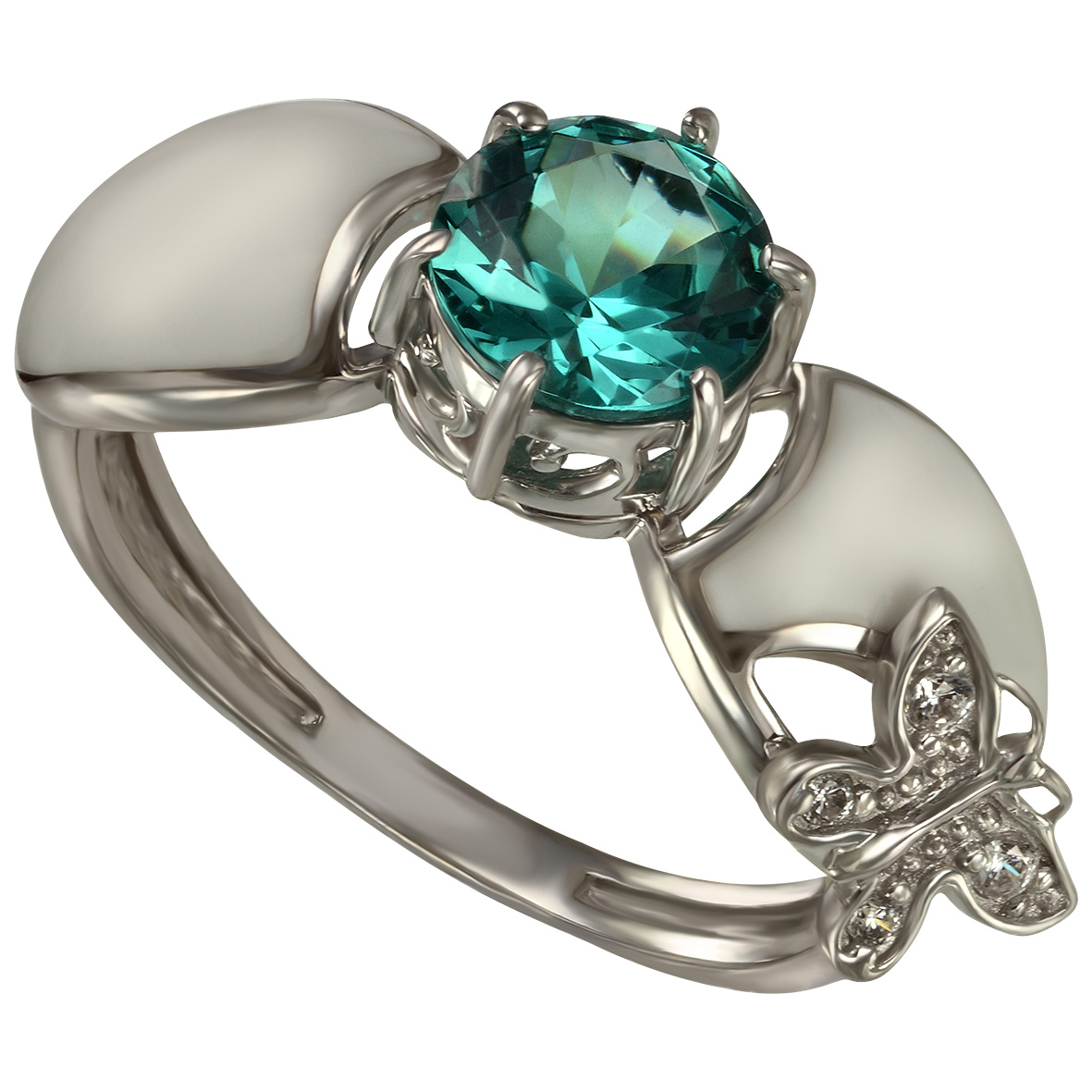 

Серебряное кольцо с нанокристаллом, фианитами и эмалью Tango Jewellery Company 330061А размер 16