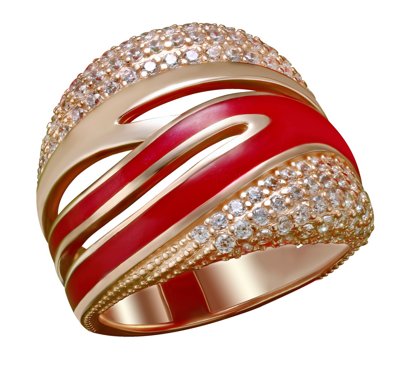 

Золотое кольцо с фианитами и эмалью Tango Jewellery Company 380363Е размер 17.5