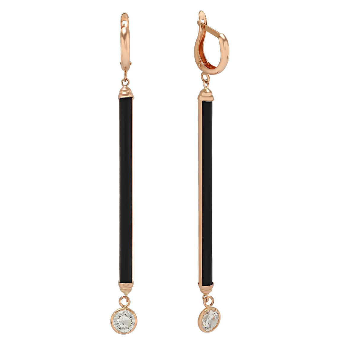 

Золотые серьги с каучуком и фианитами Tango Jewellery Company 930010