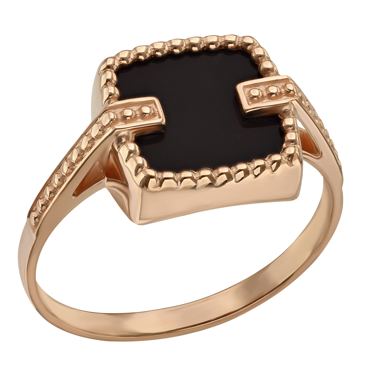 

Золотое кольцо с агатом (ониксом) Tango Jewellery Company 369641 размер 17