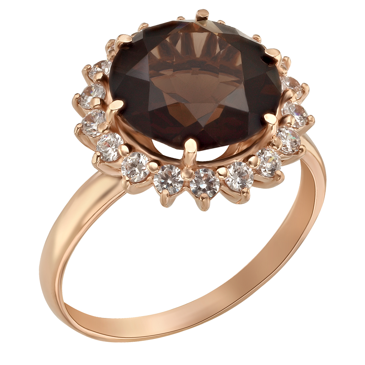 

Золотое кольцо с кварцем и фианитами Tango Jewellery Company 368668 размер 18