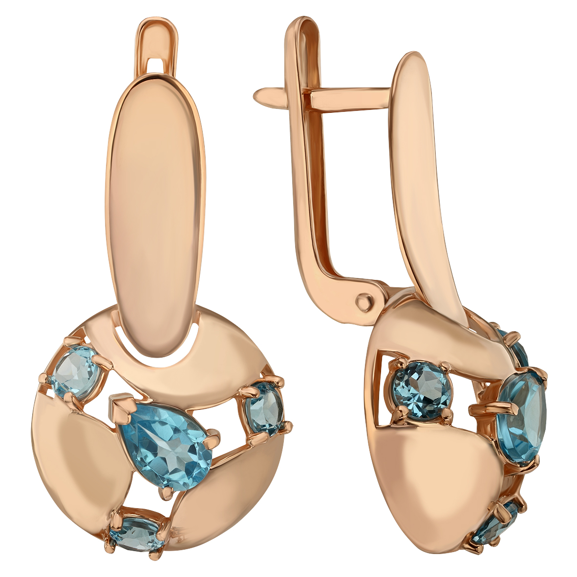 

Золотые серьги с голубым топазом Tango Jewellery Company 441745