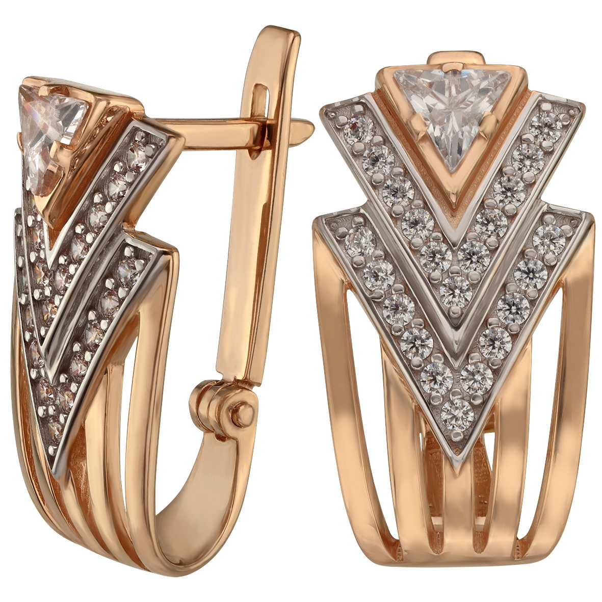 

Золотые серьги с фианитами Tango Jewellery Company 420377