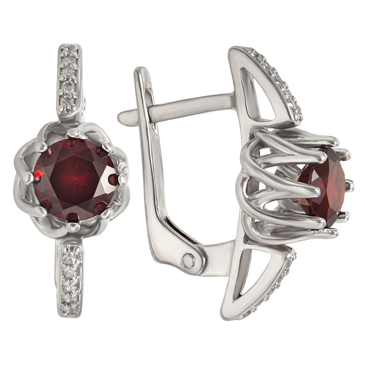 

Серебряные серьги с гранатом и фианитами Tango Jewellery Company 454304С