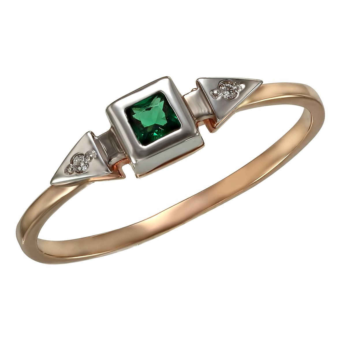 

Золотое кольцо с бриллиантами и изумрудом Tango Jewellery Company 752646 размер 18