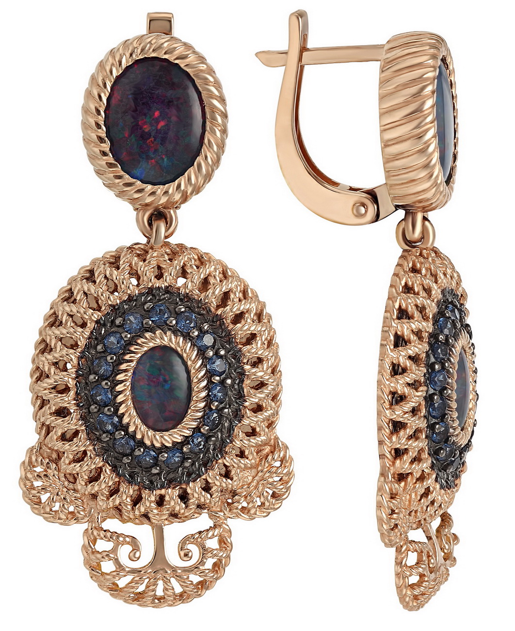 

Золотые серьги с опалом и нанокристаллами Tango Jewellery Company 4523313