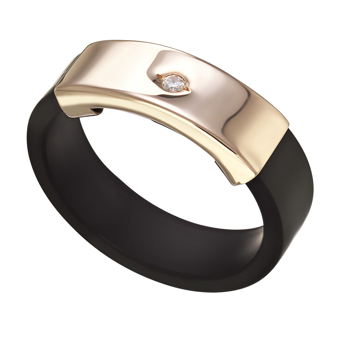 

Кольцо из золота с каучуком и фианитом Tango Jewellery Company 900620 размер 16