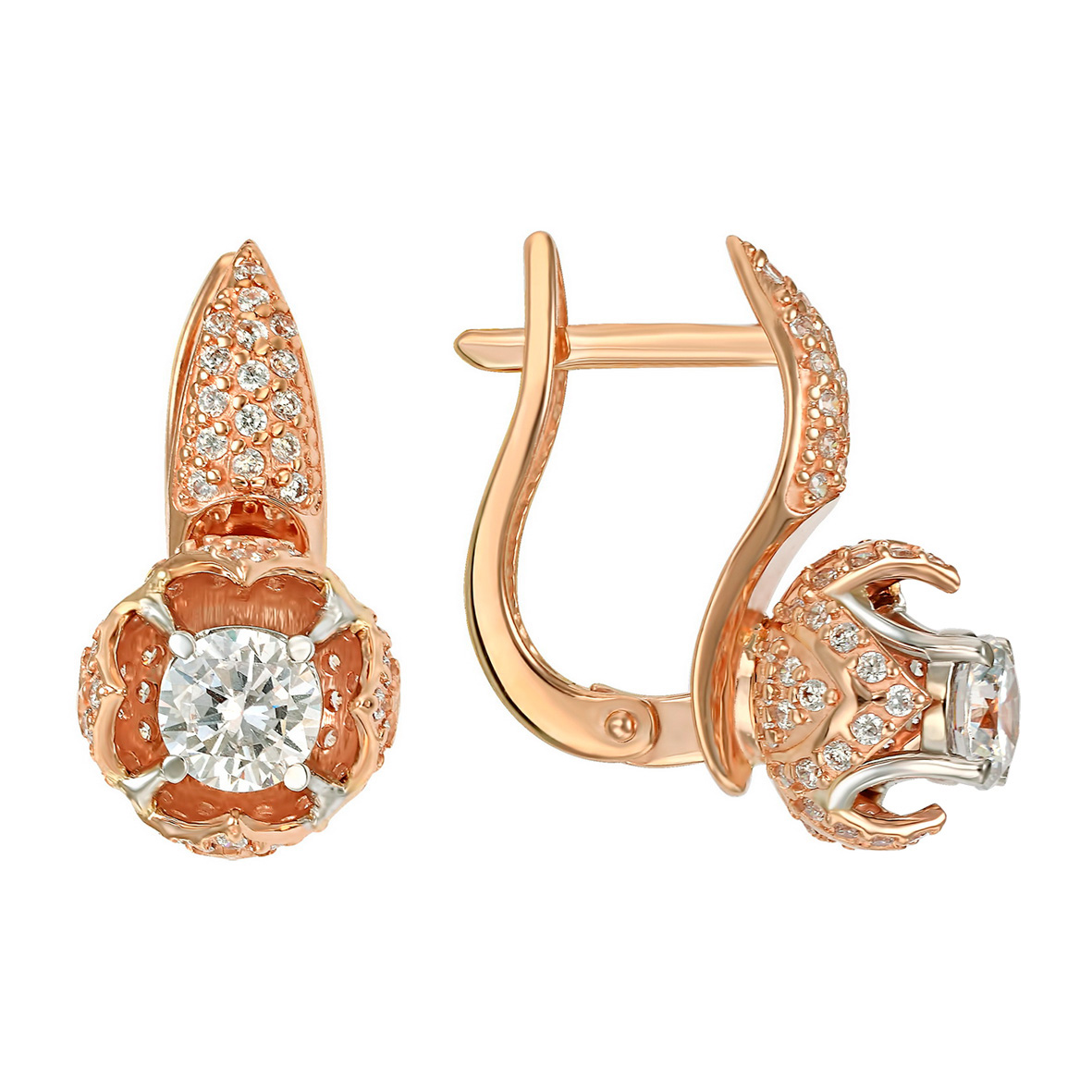 

Золотые серьги с фианитами Tango Jewellery Company 430839