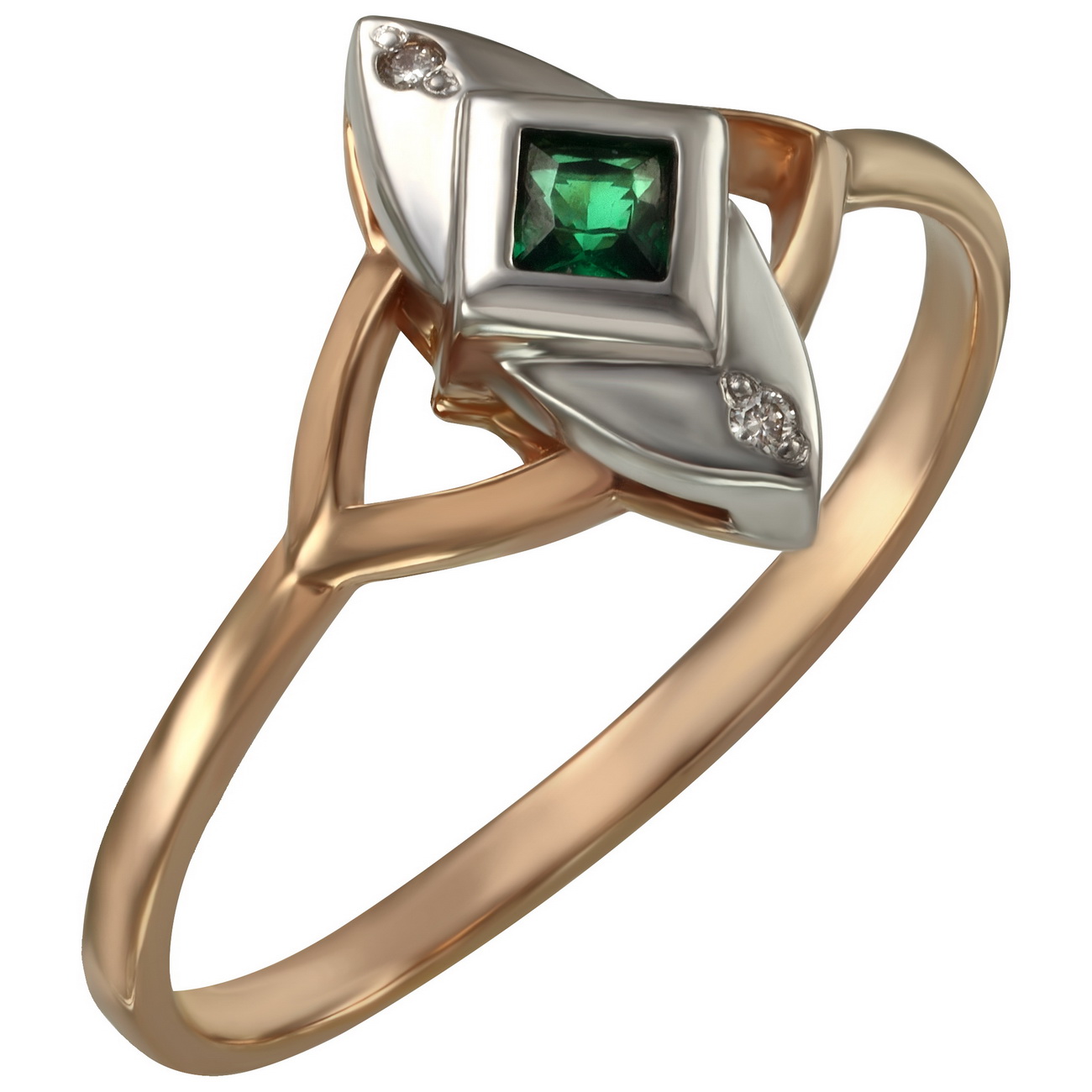 

Золотое кольцо с бриллиантами и изумрудами Tango Jewellery Company 752644 размер 18.5