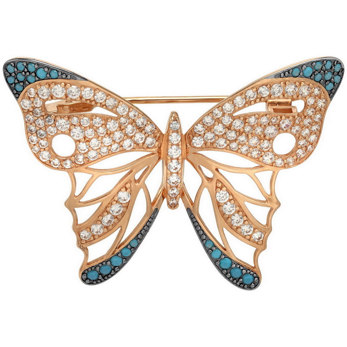 

Золотая брошь с фианитами Tango Jewellery Company 660112